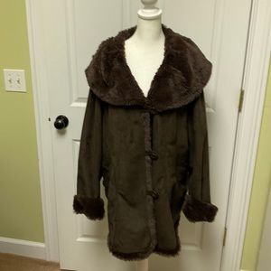 Jones New York woman’s brown suede jacket.